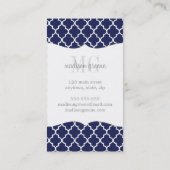 Marine-marokkanisches Fliesen-Gitter Visitenkarte (Rückseite)