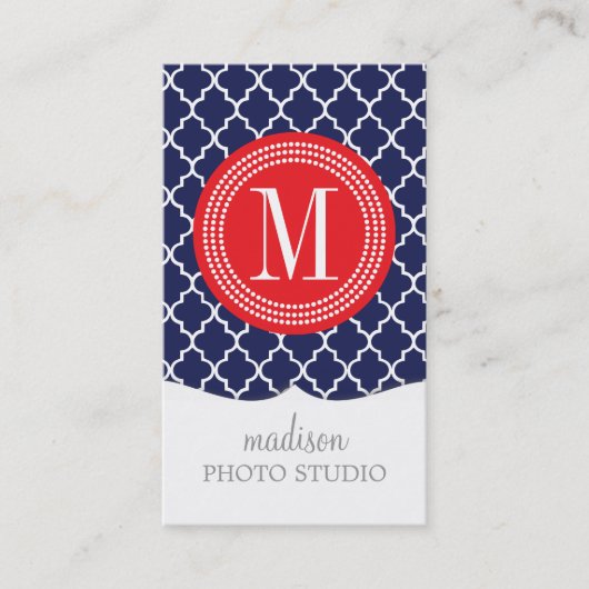Marine-marokkanisches Fliesen-Gitter Visitenkarte (Vorderseite)