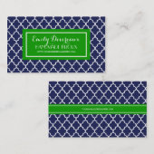 Marine-marokkanisches Fliesen-Gitter Visitenkarte (Vorne/Hinten)