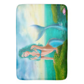 Marine Mermaid Fantasy Bath Mat Badematte (Vorderseite Vertikal)