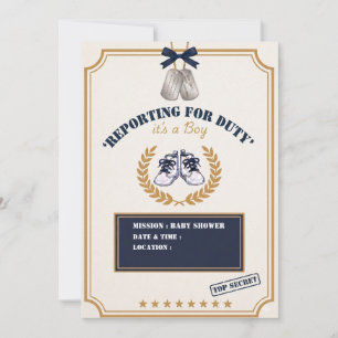 Marine Militär-Jungen-Baby-Shower-Einladung Einladung