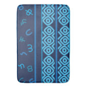 Marine mit blasstürkisfarbenem äthiopischem Muster Badematte (Vorderseite Vertikal)