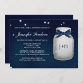 Marine-mit Monogramm Einladung (Vorne/Hinten)