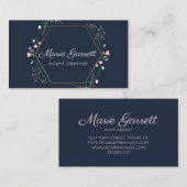 Marine mit rosa Blume Visitenkarte (Vorne/Hinten)