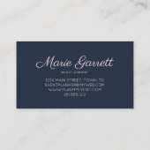 Marine mit rosa Blume Visitenkarte (Rückseite)