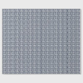 Marine mit weißem Crochet Lace Muster Geschenkpapier (Flach)