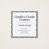 Marine mit White Crochet Lace-Muster Visitenkarte (Vorderseite)