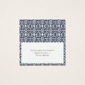 Marine mit White Crochet Lace-Muster Visitenkarte (Rückseite)