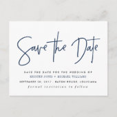 Marine modern Save the Date Ankündigungspostkarte (Vorderseite)