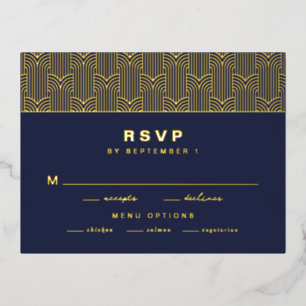 Marine Moderne Folie RSVP Karte