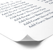 Marine | Moderne handgeschriebene Hochzeitsstift Poster (Ecke)