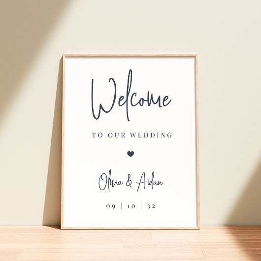 Marine | Moderne, handgeschriebene SkriptWedding W Poster