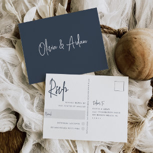 Marine Modernes handgeschriebenes SkriptWedding Postkarte