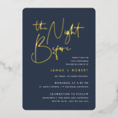 Marine | Modernes Minimalistisches Script Probe Di Folieneinladung (Vorderseite)