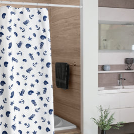 Marine Motif mit Seepferden Duschvorhang