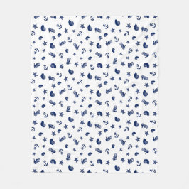 Marine Motif mit Seepferden Fleecedecke