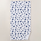 Marine Motif mit Seepferden Strandtuch (Vorderseite)