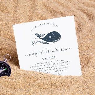 Marine Nautische Wal Baby Shower Quadratische Einl Einladung