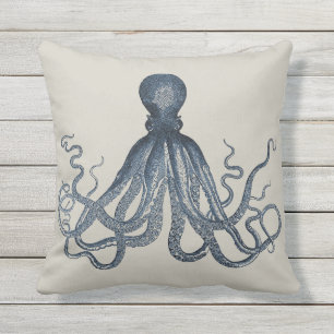 Marine nautischer Steampunk Oktopus Vintage Kraken Kissen