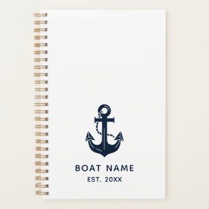 Marine Navy Blau Benutzerdefinierter Bootsname Planer