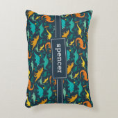 Marine | Niedlich farbige Dinosaurier Muster Kids  Dekokissen (Vorderseite(Vertikal))