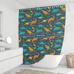 Marine Niedlich farbige Dinosaurier Muster Kids Duschvorhang