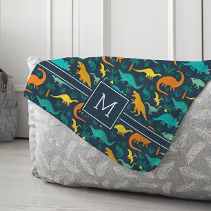 Marine   Niedlich farbiges Dinosaurier-Muster Kid  Sherpadecke