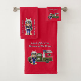 Marine Nutcracker mit wenig militärischem LKW Badhandtuch Set