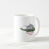 Marine One Hubschrauber mit amerikanischer Flagge Kaffeetasse (VorderseiteRechts)