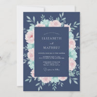 Marine-Pfingstrosen-Blüten-Romanze-Hochzeit