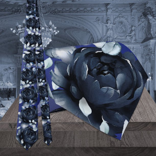 Marine-Pfingstrosen-Staubblaue-Grün-Hochzeit Krawatte
