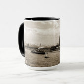 Marine Pier Chicago 1920's Watercolor SEPIA ART Tasse (Vorderseite Links)