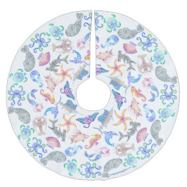 Marine Polyester Weihnachtsbaumdecke