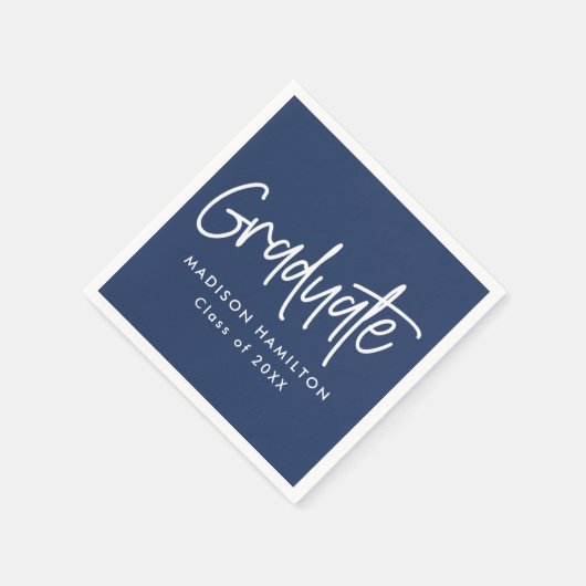 Marine | Preppy Script-Abschluss Serviette (Ecke)