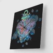 Marine Quadratische Wanduhr (Winkel)