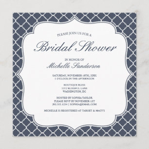 Marine Quatrefoil Brautparty Einladung