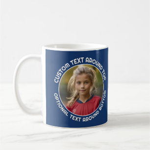 Marine Rand mit Foto und Text um einen Kreis Kaffeetasse