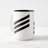 Marine Rank E-3 Seaman Zweifarbige Tasse (Vorderseite Links)