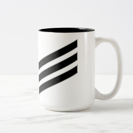 Marine Rank E-3 Seaman Zweifarbige Tasse (Rechts)