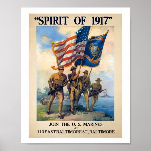 Marine Recruiting Spirit of 1917 Poster (Vorne)