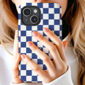 Marine Retro-Karo-Muster-Monogramm Case-Mate iPhone Hülle