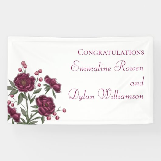 Marine-Rosa-Hochzeit Banner (Horizontal)