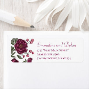 Marine-Rosen-Hochzeit-Rücksende-Adressetiketten