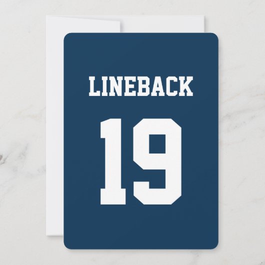 Marine rote FUSSBALL-HOCHZEIT Einladung (Rückseite)