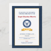 Marine-Ruhestands-Einladung Einladung (Vorne/Hinten)