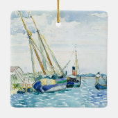 Marine Scene Boote in der Nähe von Venedig Keramikornament (Rückseite)