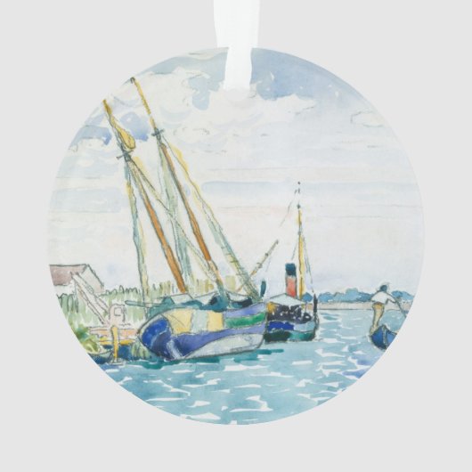 Marine Scene Boote in der Nähe von Venedig Ornament (Rückseite)