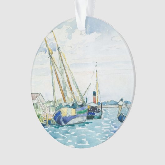 Marine Scene Boote in der Nähe von Venedig Ornament (Vorderseite)