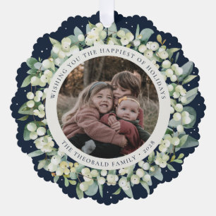 Marine Schneeberry+Eukalyptus-Weihnachtsgirlande F Ornament Karte