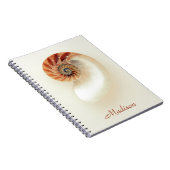 Marine Seashell Personalisierter Name Minimalistis Notizblock (Rechte Seite)